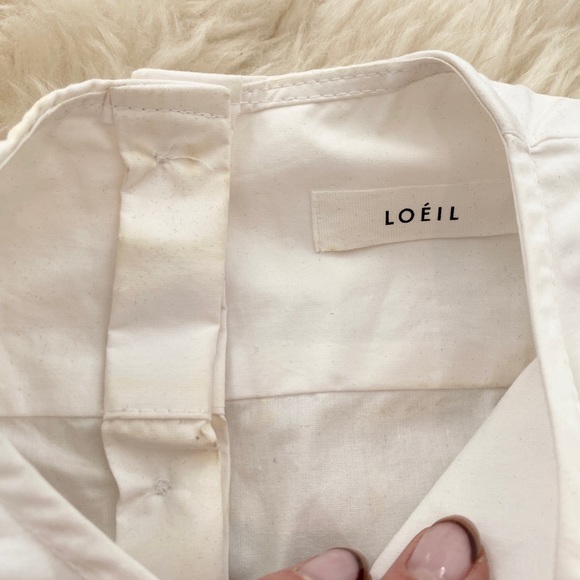 LOEIL White Ruffle Button Down Shirt - Picture 6 of 8